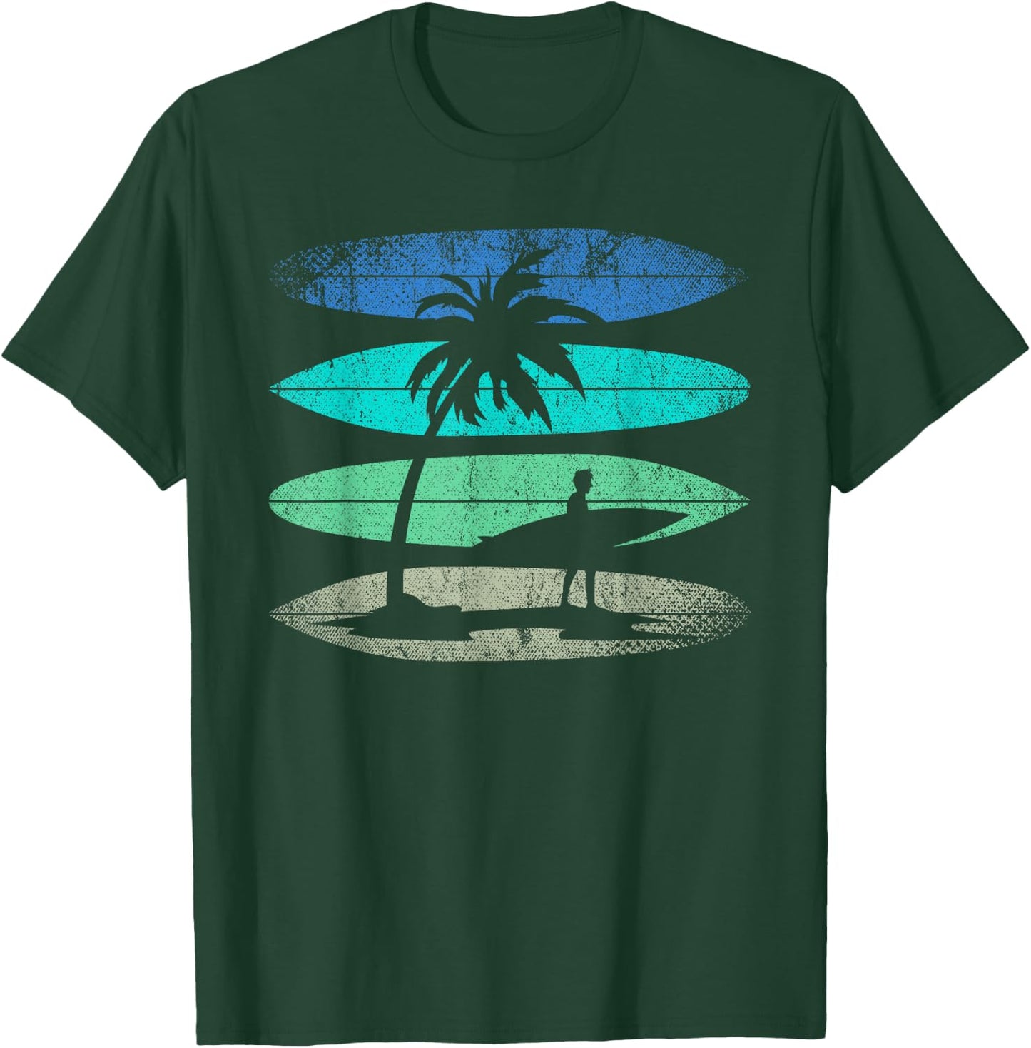 Retro Surfing Surfing Athlete Water Sports Surfer , Black T-Shirt - T-Shirt | Forest