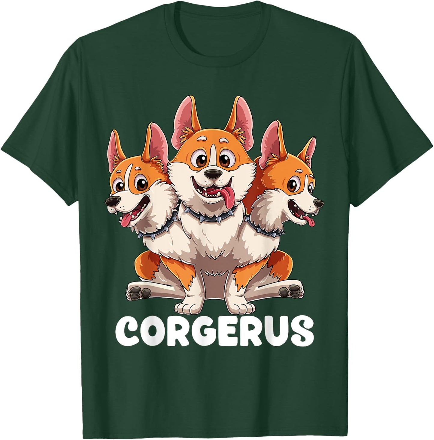 Corgerus Three Headed Corgi Dog Funny Greek Mythology Women Kids T-Shirt - T-Shirt | Forest