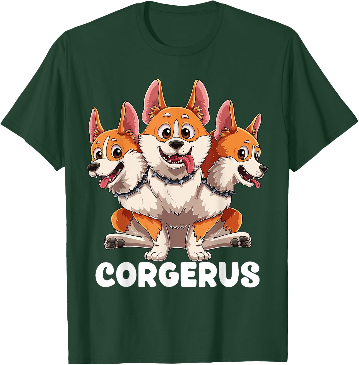 Corgerus Three Headed Corgi Dog Funny Greek Mythology Women Kids T-Shirt - T-Shirt | Forest