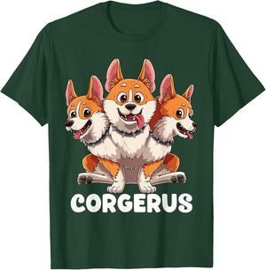 Corgerus Three Headed Corgi Dog Funny Greek Mythology Women Kids T-Shirt - T-Shirt | Forest