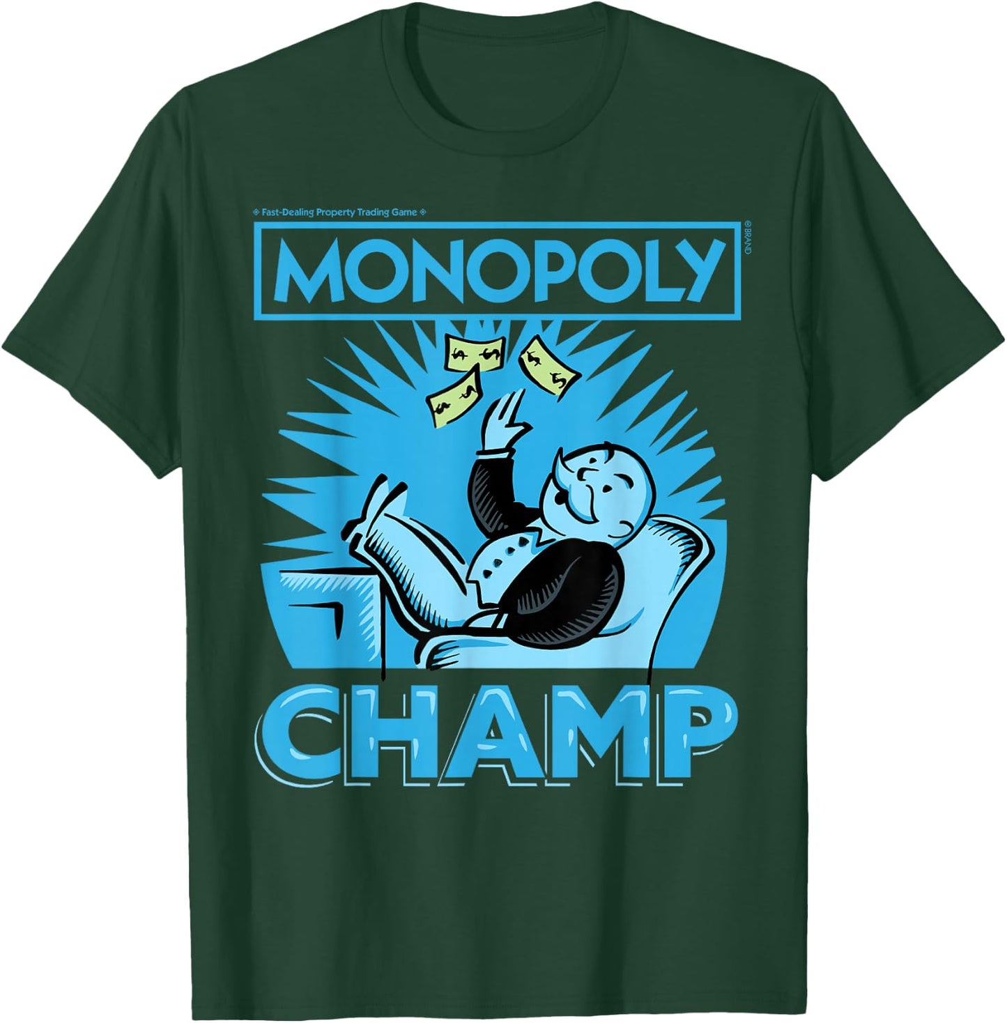 Monopoly Man Champ Money Toss Vintage Logo T-Shirt - T-Shirt | Forest