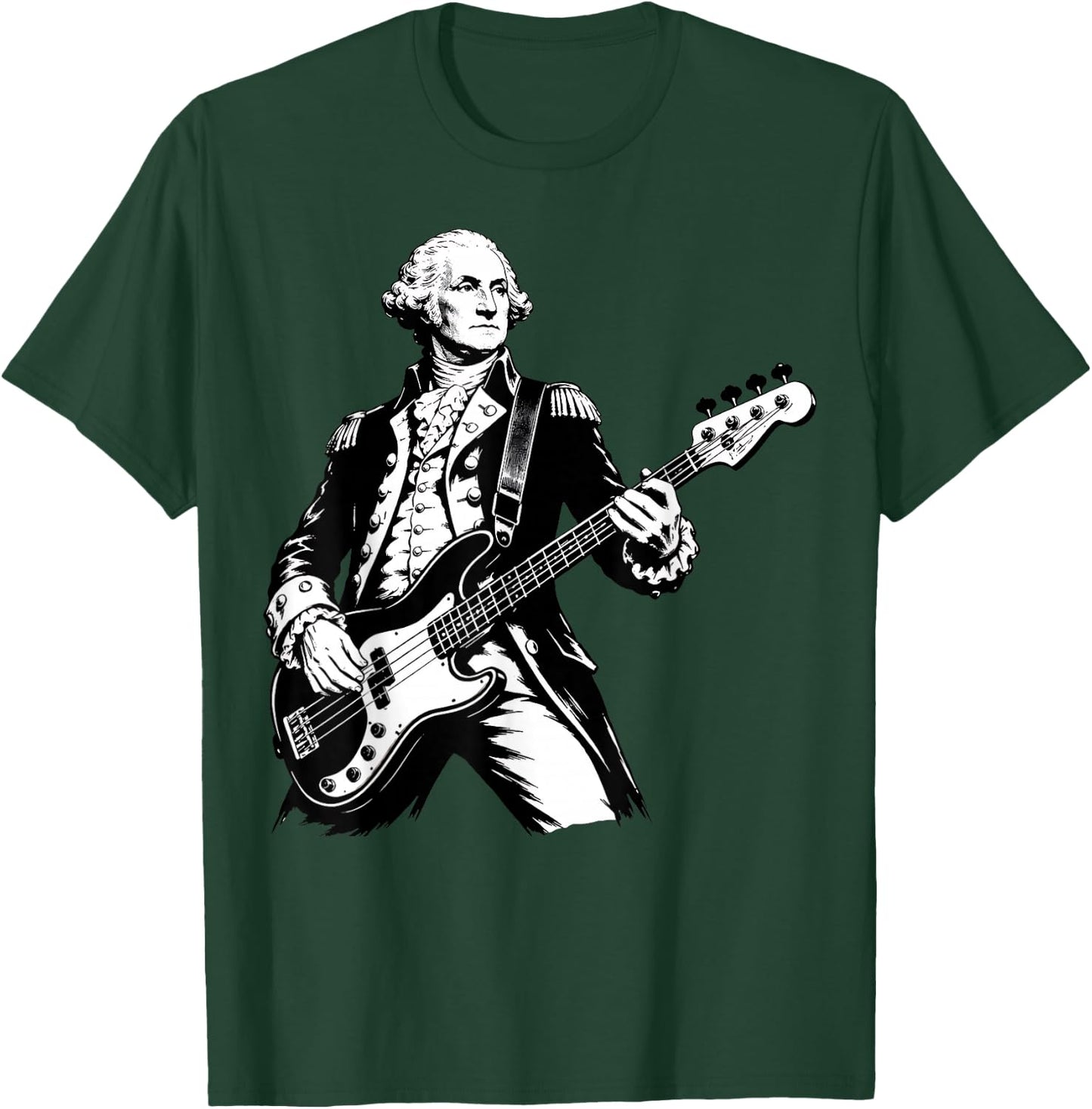 George Washington Playing Bass Guitar, 250 Years 4th of July T-Shirt - T-Shirt | Forest