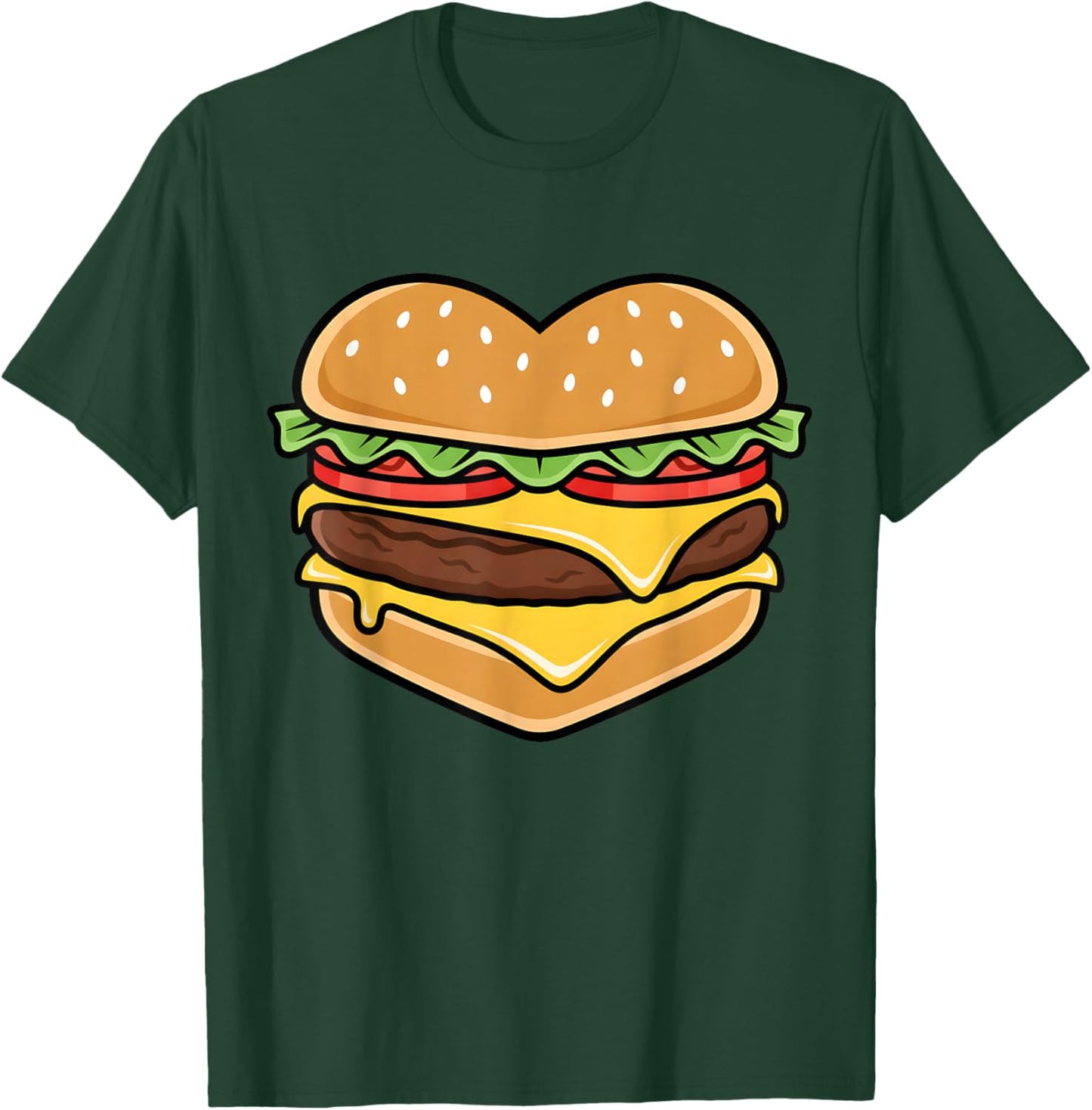 Heart Burger Valentines Funny Cute Women T-Shirt - T-Shirt | Forest