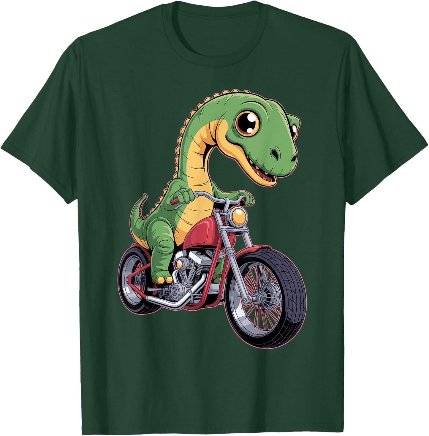 Vibrant Chibi Dinosaur Rider T-Shirt - T-Shirt | Forest