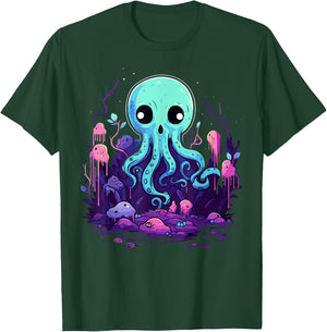Pastel Goth Octopus Kawaii Cute Creepy Halloween Anime T-Shirt - T-Shirt | Forest