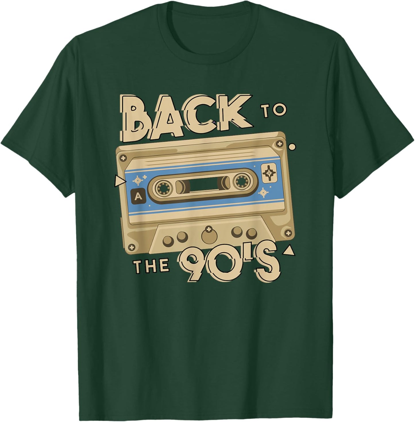 Men's Women's Kids Vintage Retro Back To 90's Graphic Design T-Shirt - T-Shirt | Forest