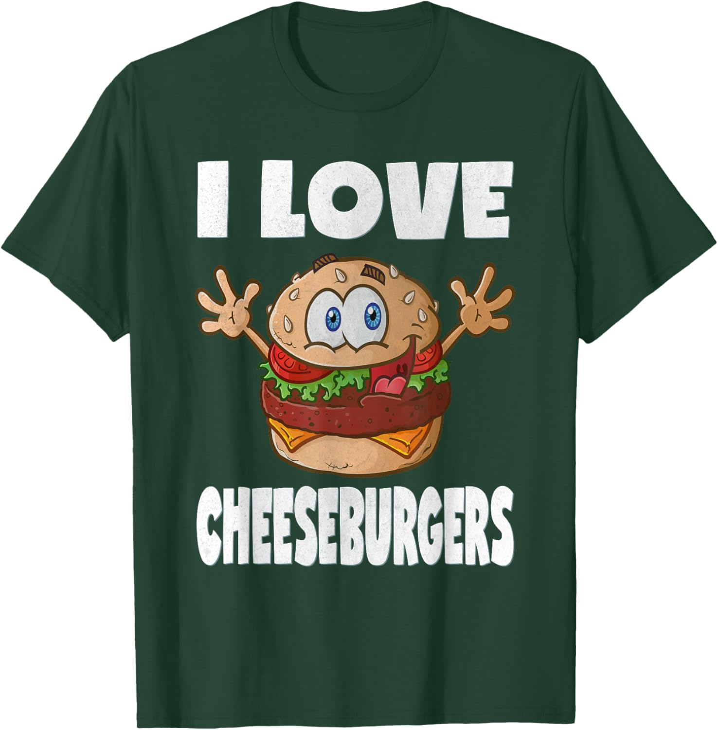 I Love Cheeseburgers Funny Cute Vintage Cheeseburger T-Shirt - T-Shirt | Forest