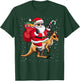 Santa Claus Riding A Kangaroo Christmas Boy Girl Kids T-Shirt - T-Shirt | Forest