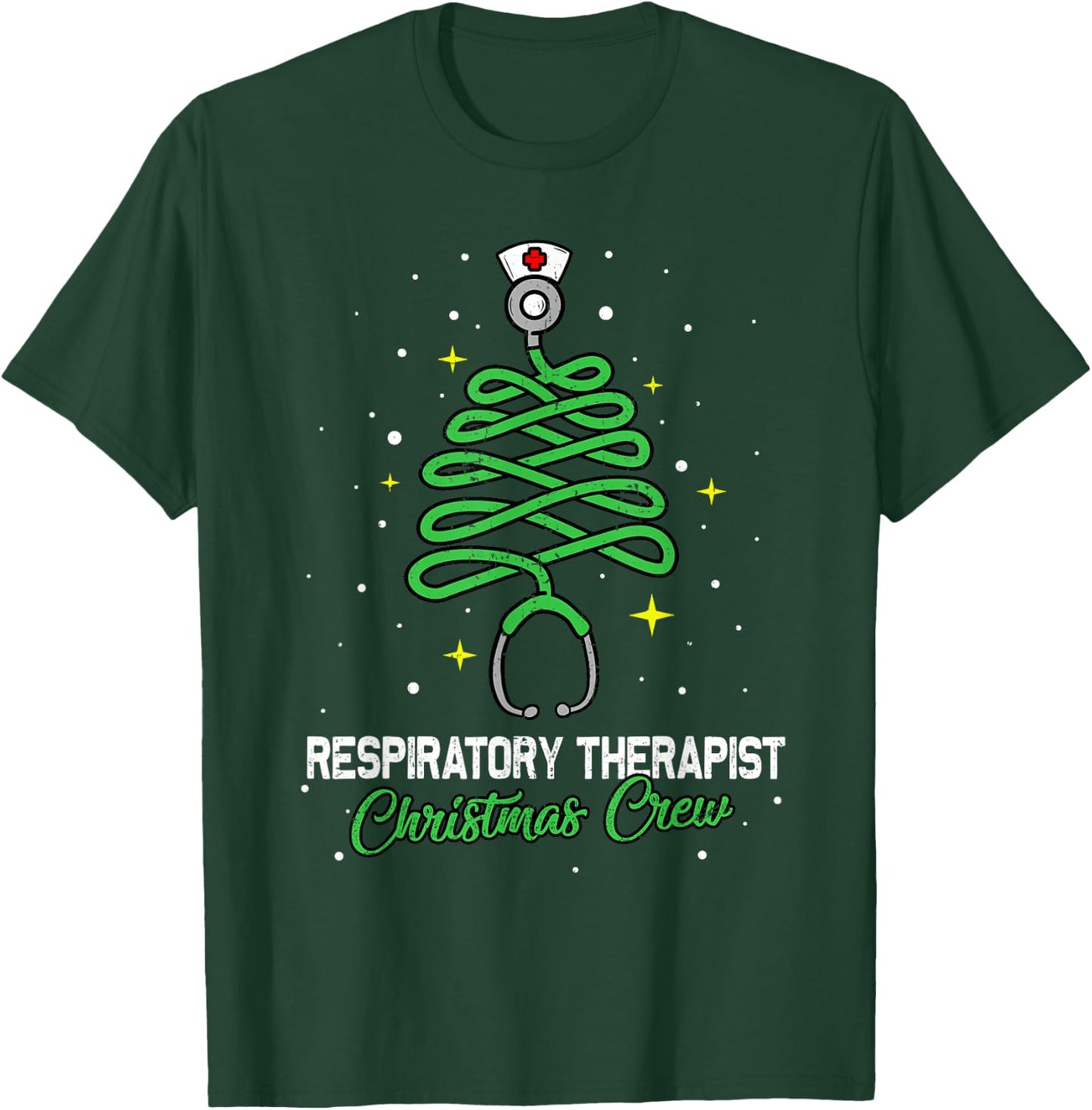 Respiratory Therapist Christmas Crew Christmas Tree Lights T-Shirt - T-Shirt | Forest