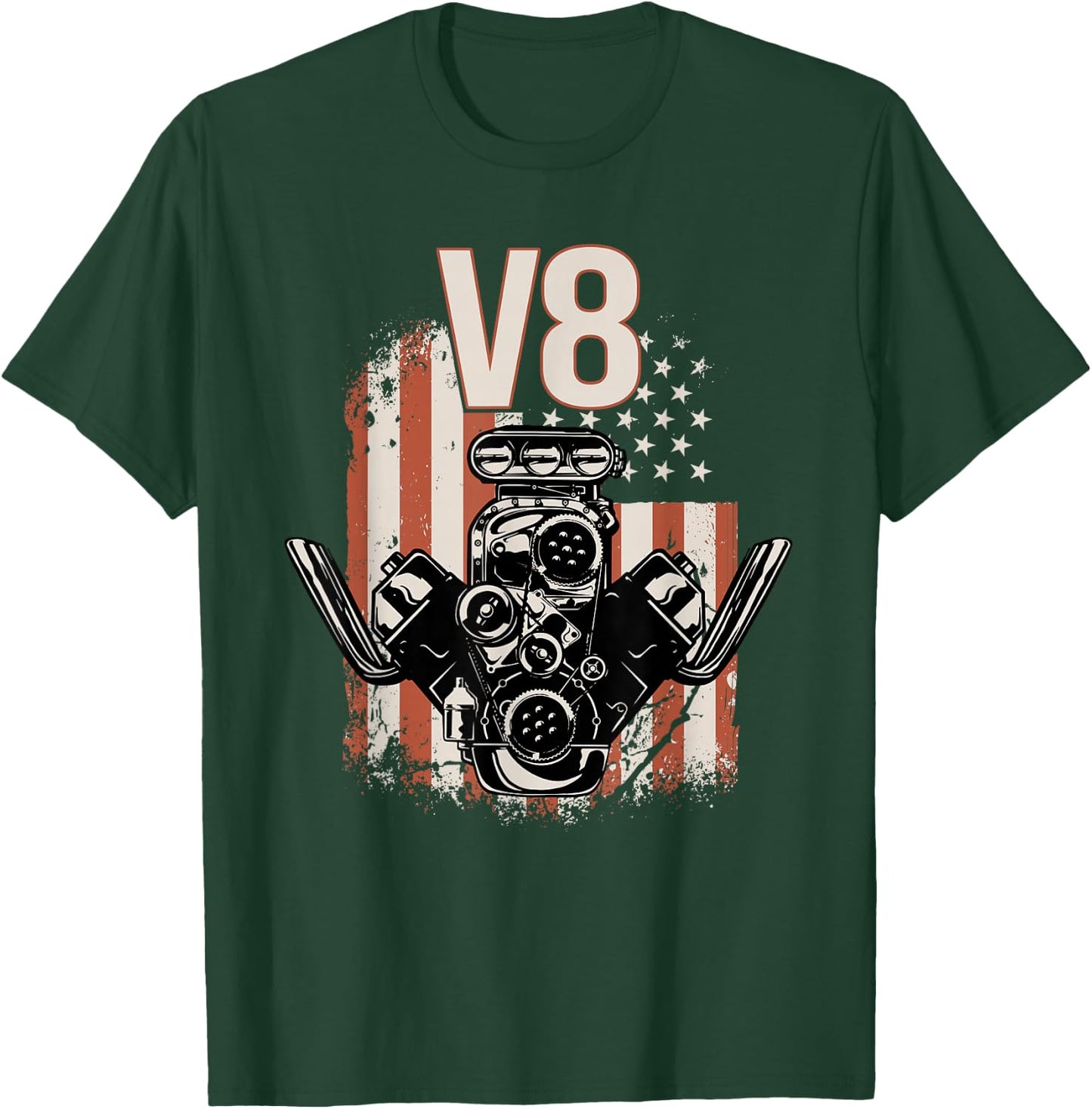 V8 American Muscle Car , black T-Shirt - T-Shirt | Forest