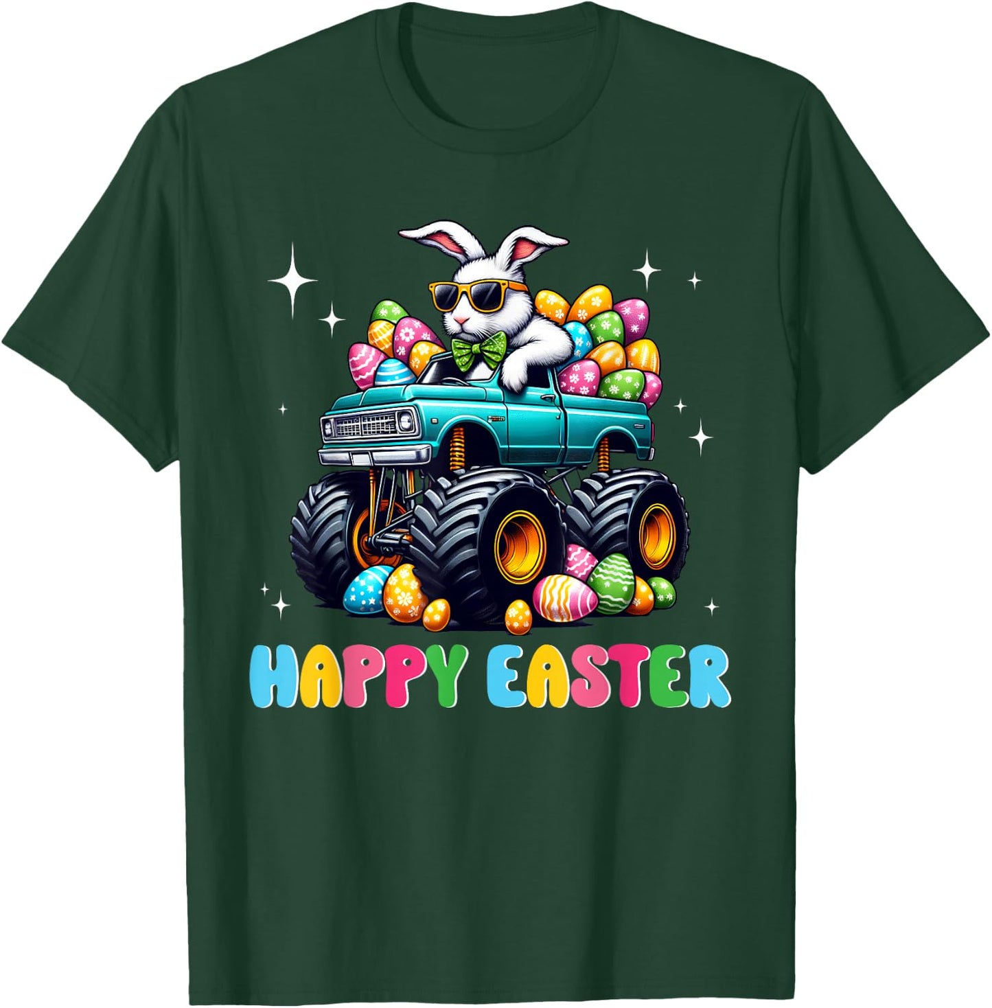 Funny Boys Happy Easter Monster Truck Easter Eggs Toddler T-Shirt - T-Shirt | Forest