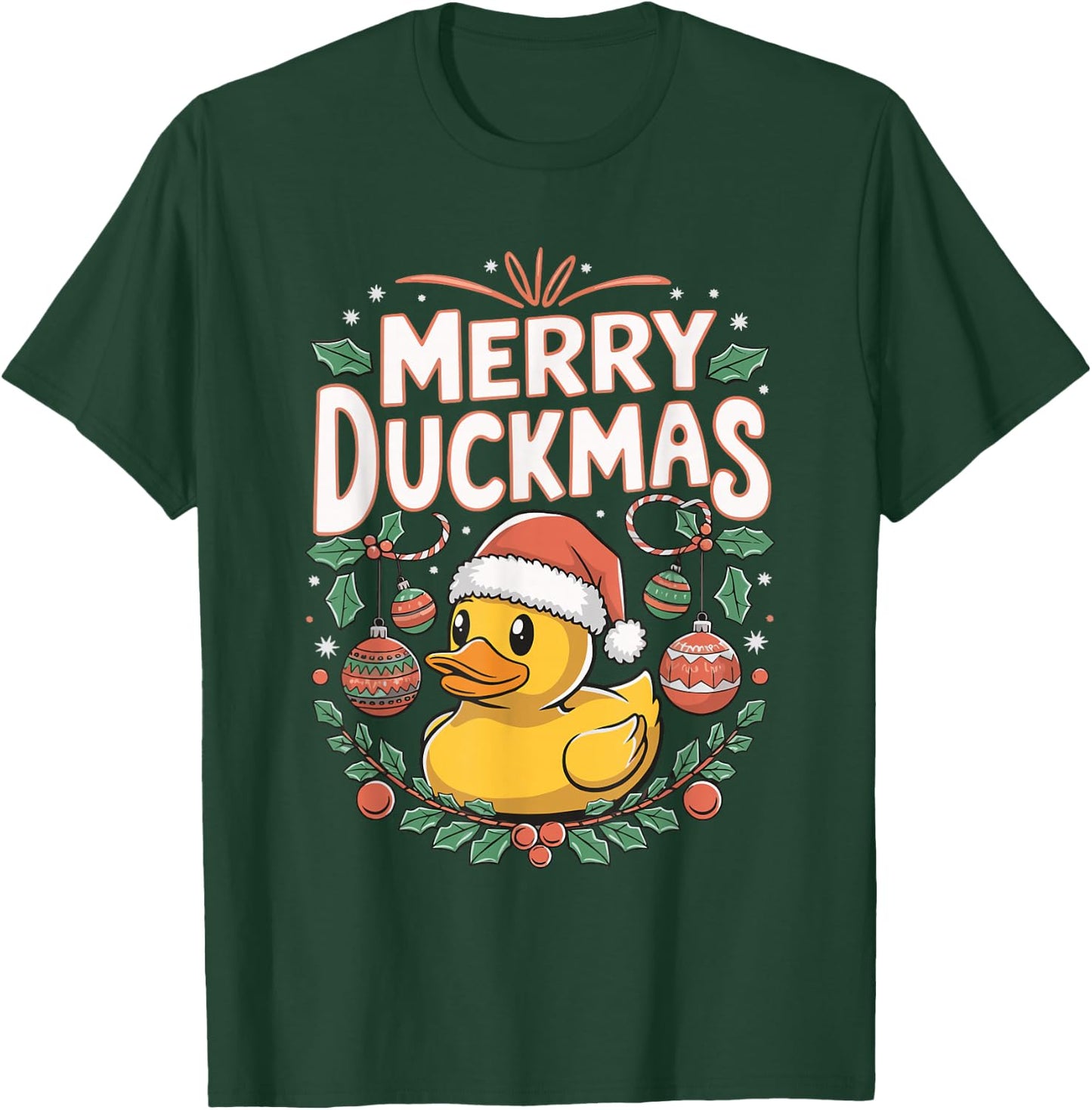 Merry Duckmas Christmas Rubber Duck T-Shirt - T-Shirt | Forest