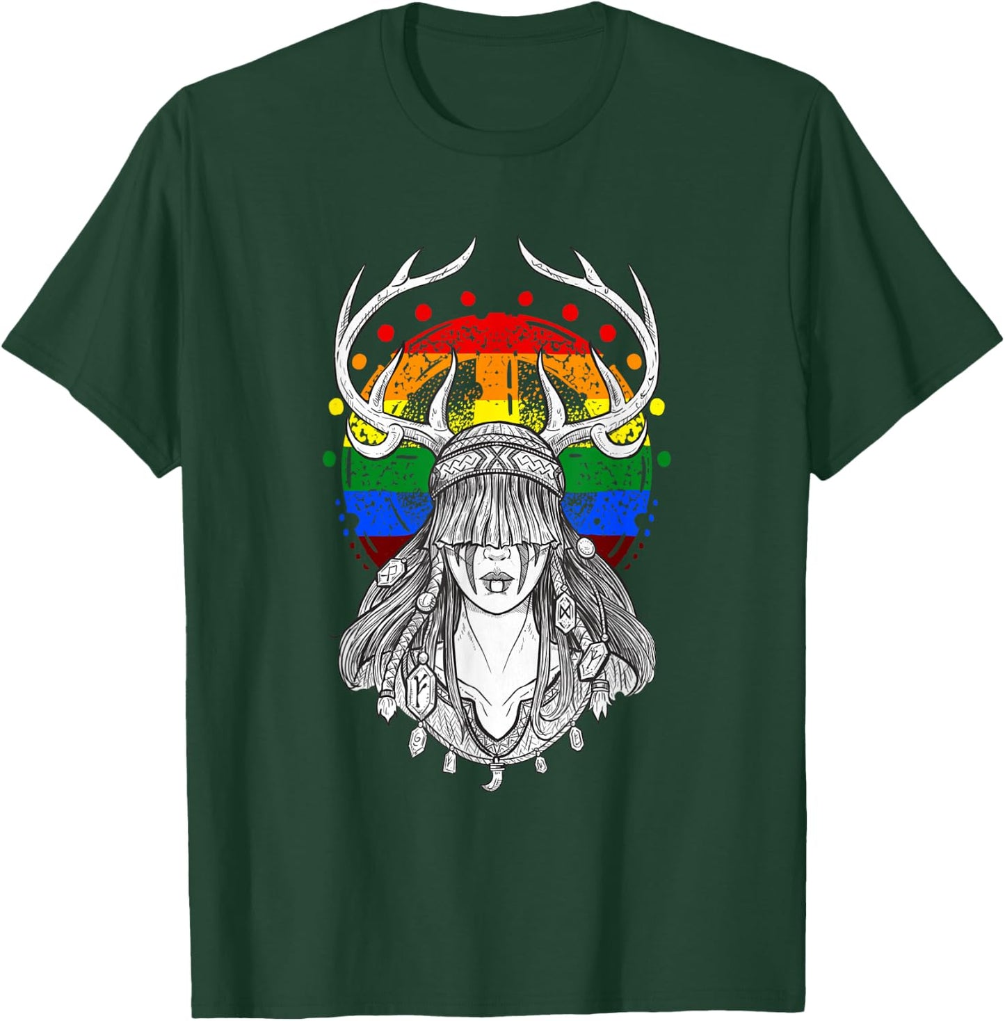 Nordic Shaman girl heilung lgbt shirt T-Shirt - T-Shirt | Forest