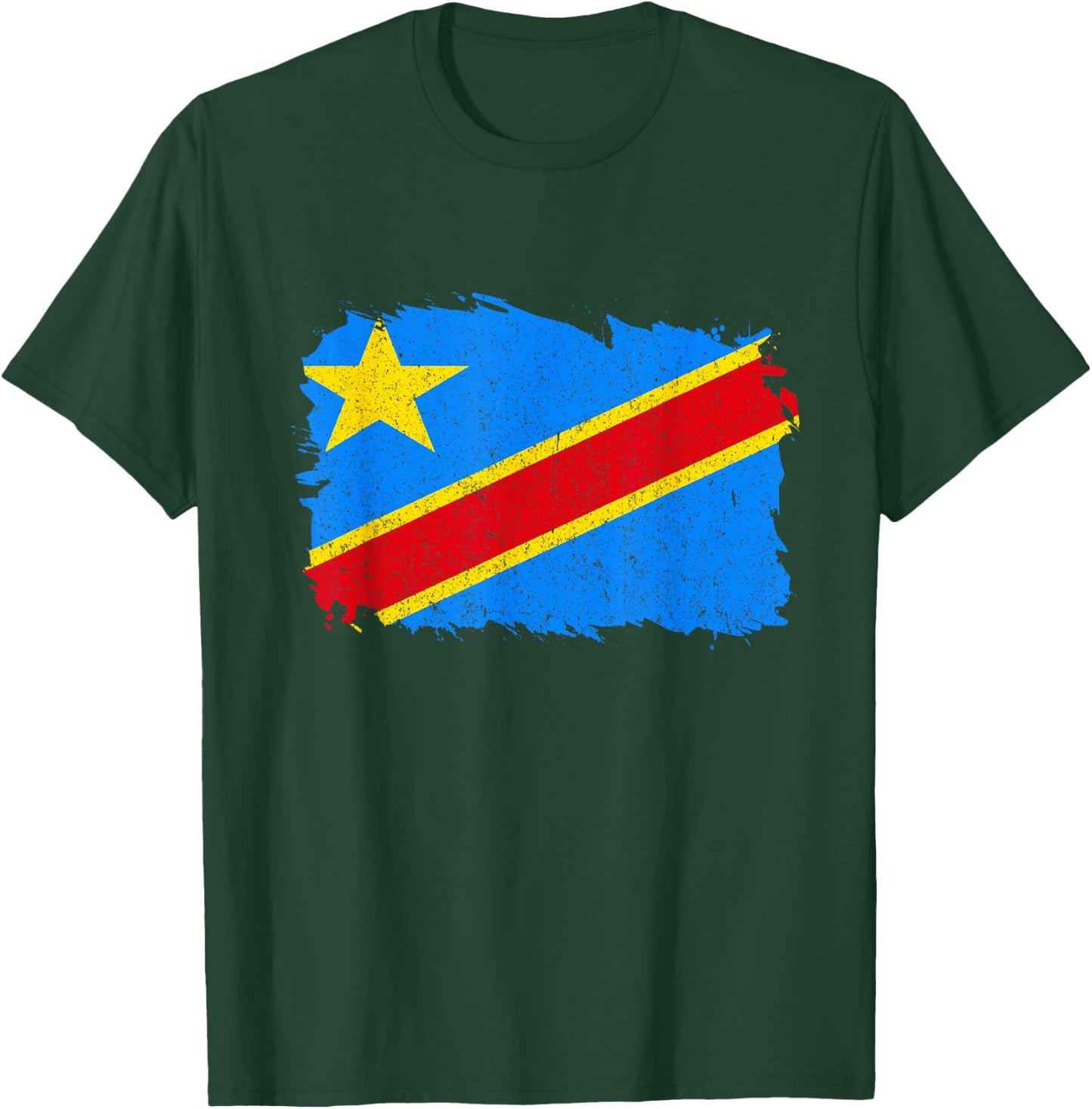 Republic Of Congo DRC Vintage Congolese Roots Congo Flag T-Shirt - T-Shirt | Forest