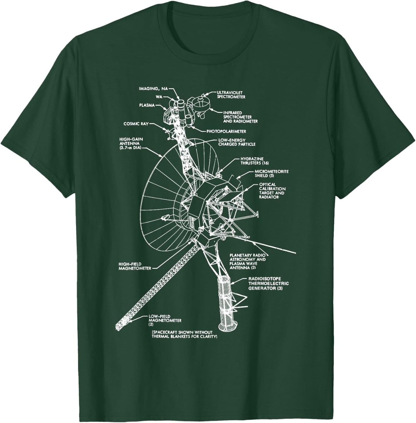 Space Satellite Antenna Diagram Chart Blueprint Retro Gift T-Shirt - T-Shirt | Forest