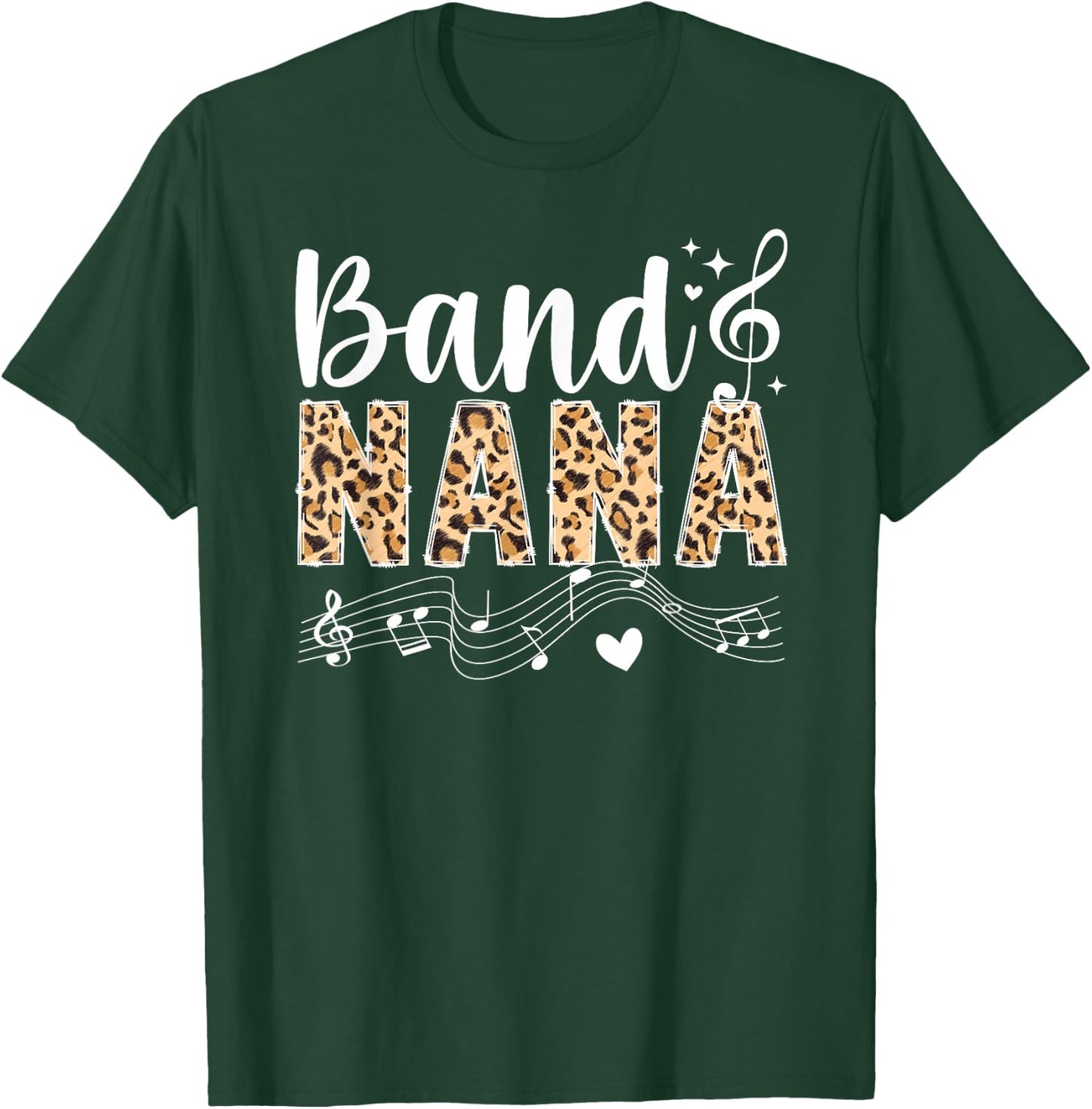 Band Nana Leopard Marching Band Nana Grandma T-Shirt - T-Shirt | Forest
