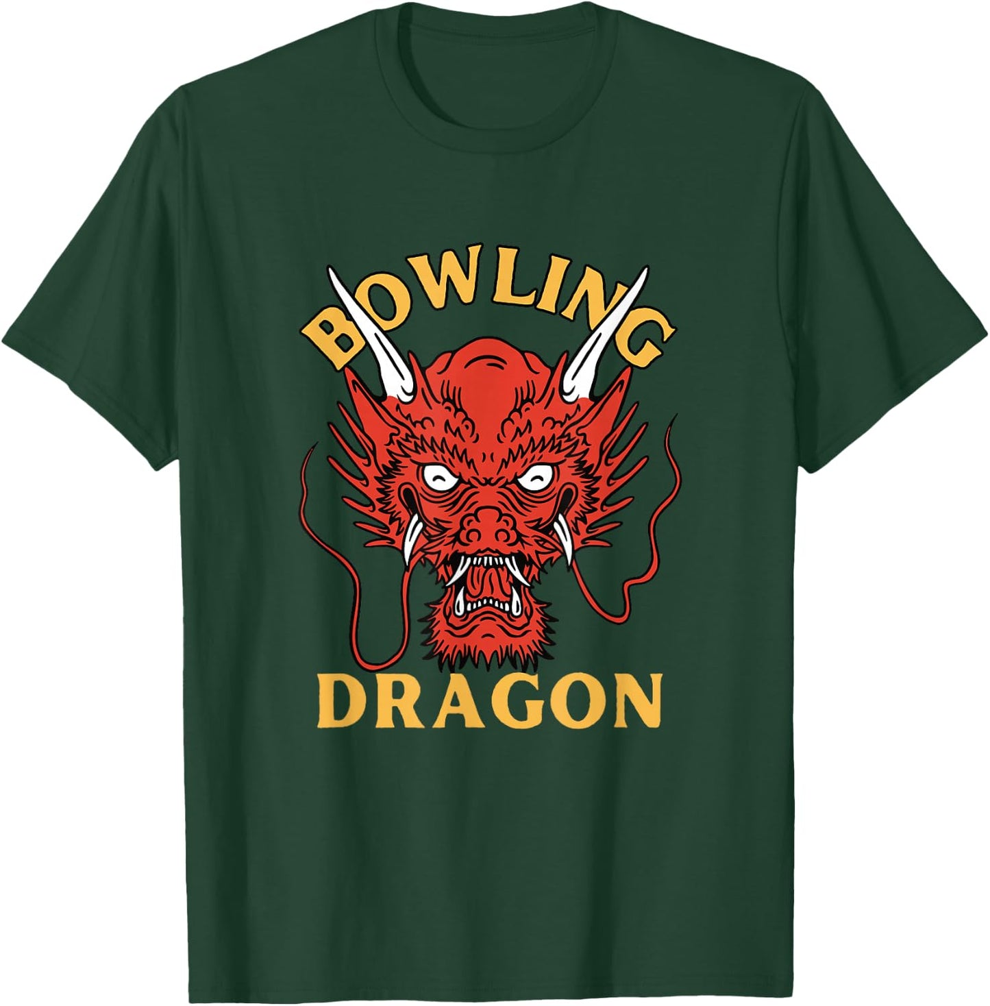 Bowling Dragon Strike Spare Alley Lanes T-Shirt - T-Shirt | Forest