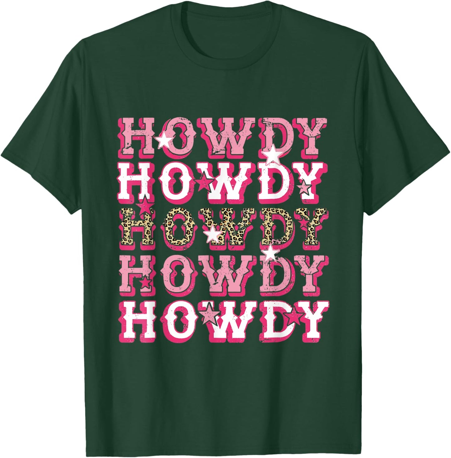 Vintage Leopard Howdy Rodeo Western Country Southern Cowgirl T-Shirt - T-Shirt | Forest