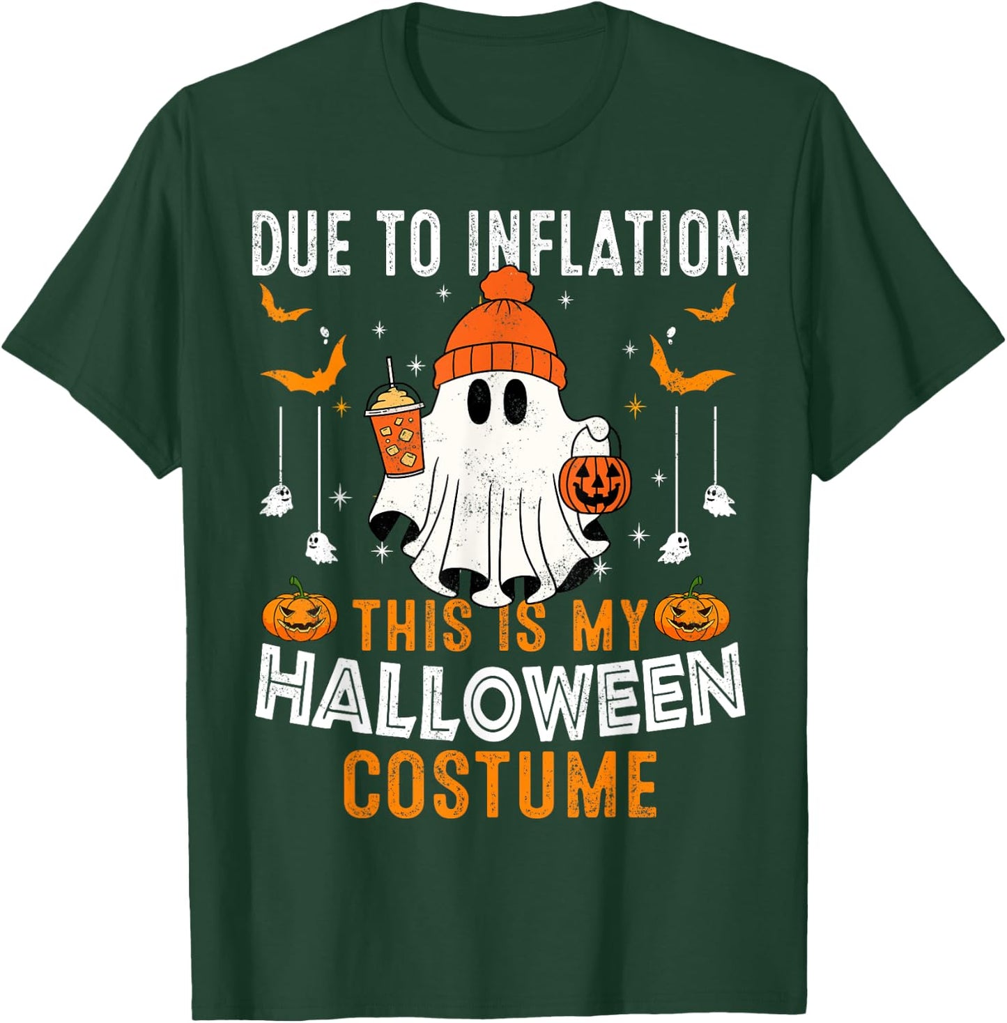 Due To Inflation This Is My Halloween Costume Funny Pumpkins T-Shirt - T-Shirt | Forest