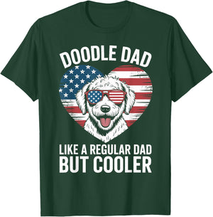Goldendoodle Regular Dad But Cooler American Flag Heart T-Shirt - T-Shirt | Forest