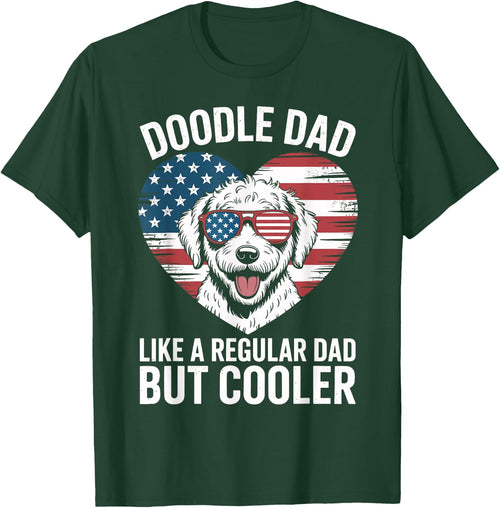 Goldendoodle Regular Dad But Cooler American Flag Heart