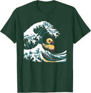 Rubber Duck Great Wave - Retro Kanagawa Wave Duck Lover T-Shirt - T-Shirt | Forest