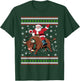 Christmas Santa Riding A Bull Funny Xmas Animal Lover T-Shirt - T-Shirt | Forest