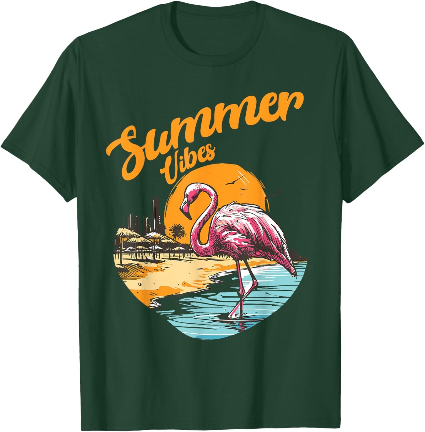 Summer Vibes Vintage Retro 70's Beach Vacation Cute Women's T-Shirt - T-Shirt | Forest
