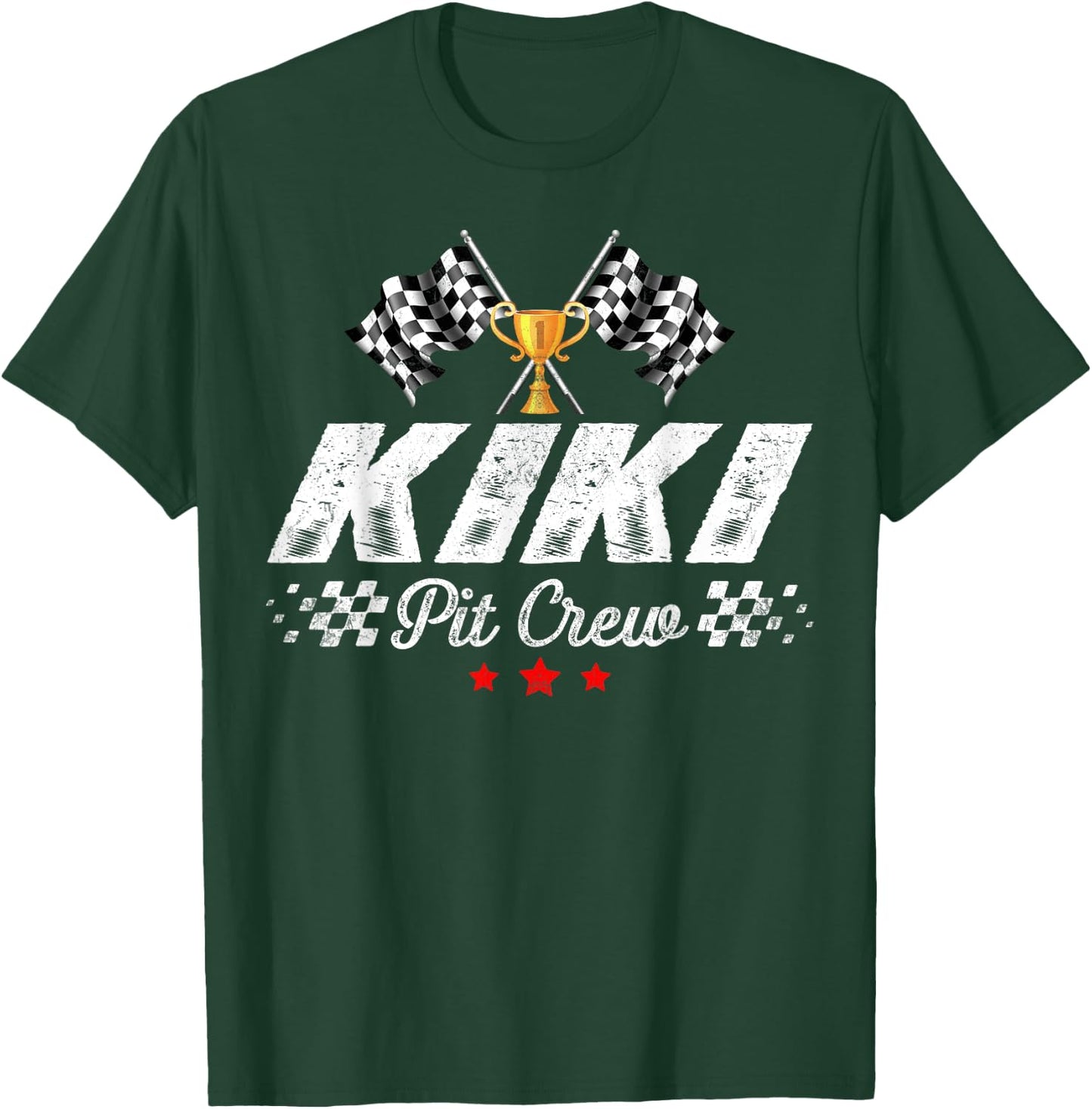 Kiki Pit Crew Race Car Racing Birthday Party Matching T-Shirt - T-Shirt | Forest