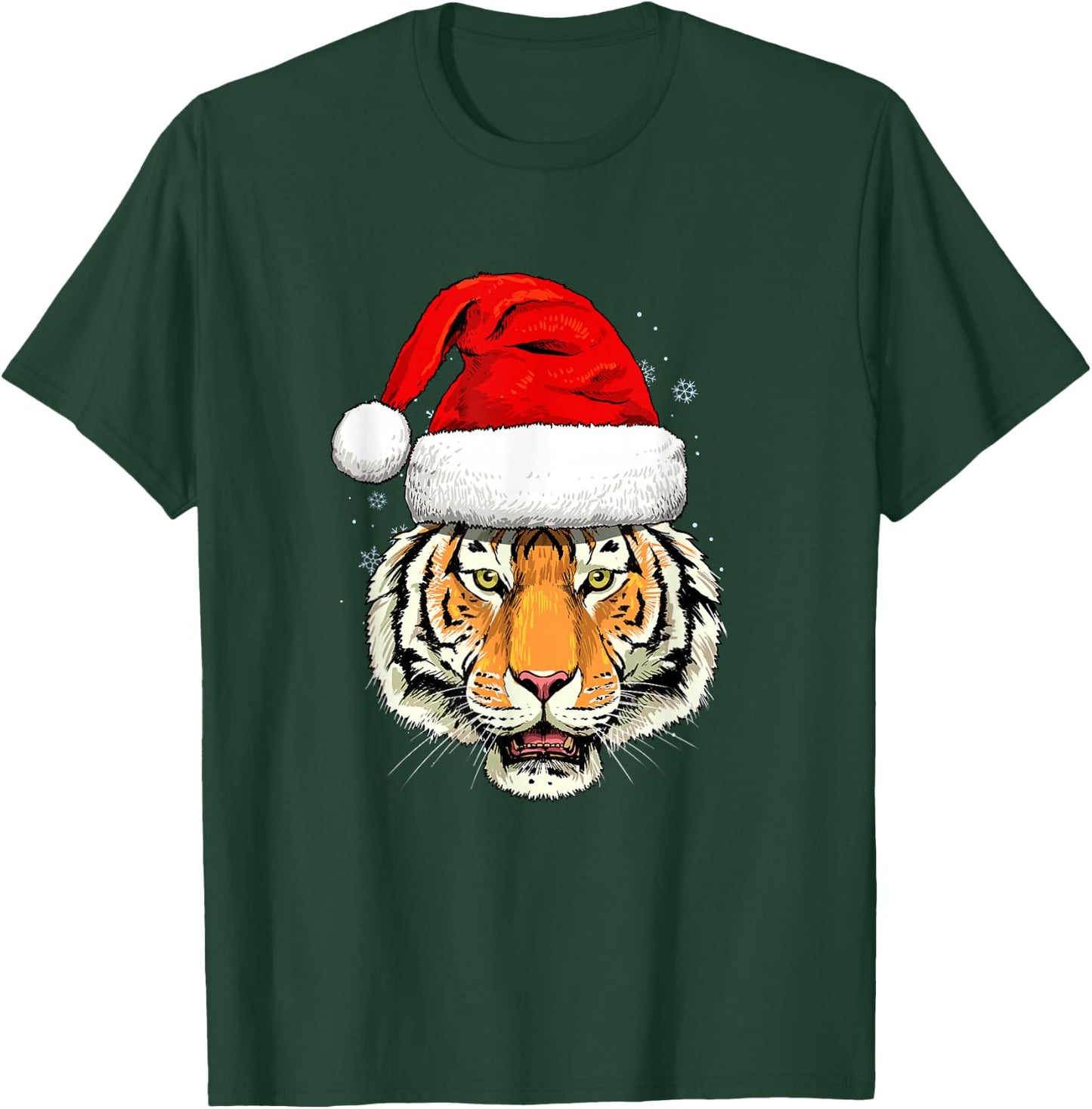 Christmas Shirt Santa Tiger Xmas Holiday Animal Tiger Lover T-Shirt - T-Shirt | Forest