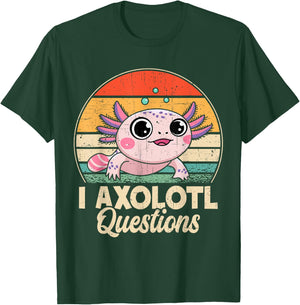I Axolotl Questions Shirt Cute Retro Toddler Boy Girl Kids T-Shirt - T-Shirt | Forest