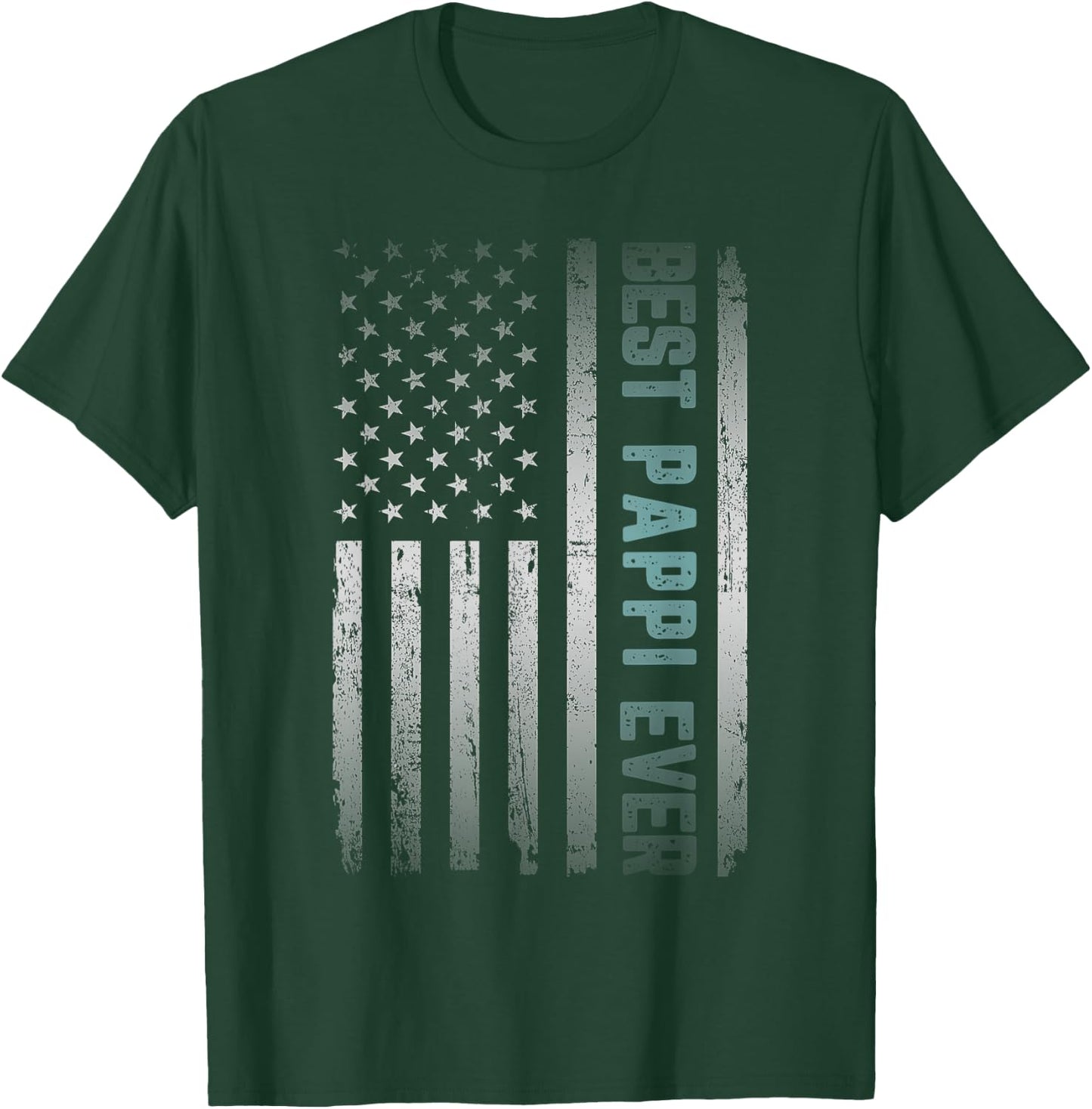 Best PAPPI Ever With US American Flag Father's Day T-Shirt - T-Shirt | Forest