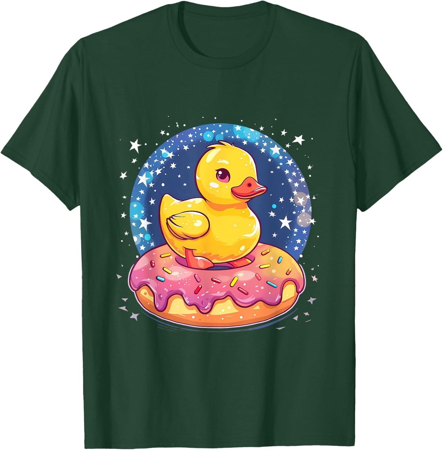 Rubber Duck Donut Watercolor Rubber Duckling Duck Lover T-Shirt - T-Shirt | Forest