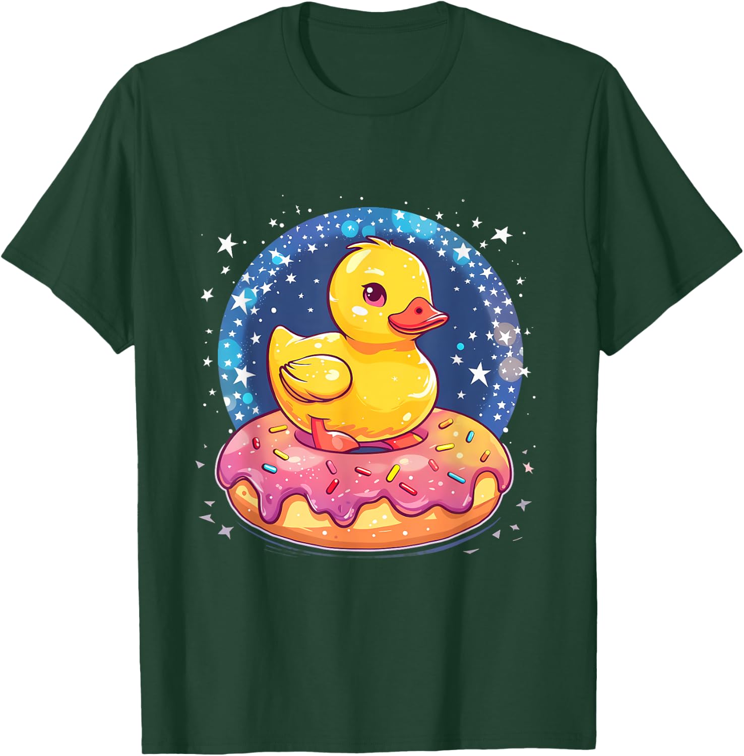Rubber Duck Donut Watercolor Rubber Duckling Duck Lover T-Shirt - T-Shirt | Forest