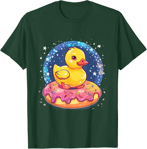 Rubber Duck Donut Watercolor Rubber Duckling Duck Lover T-Shirt - T-Shirt | Forest