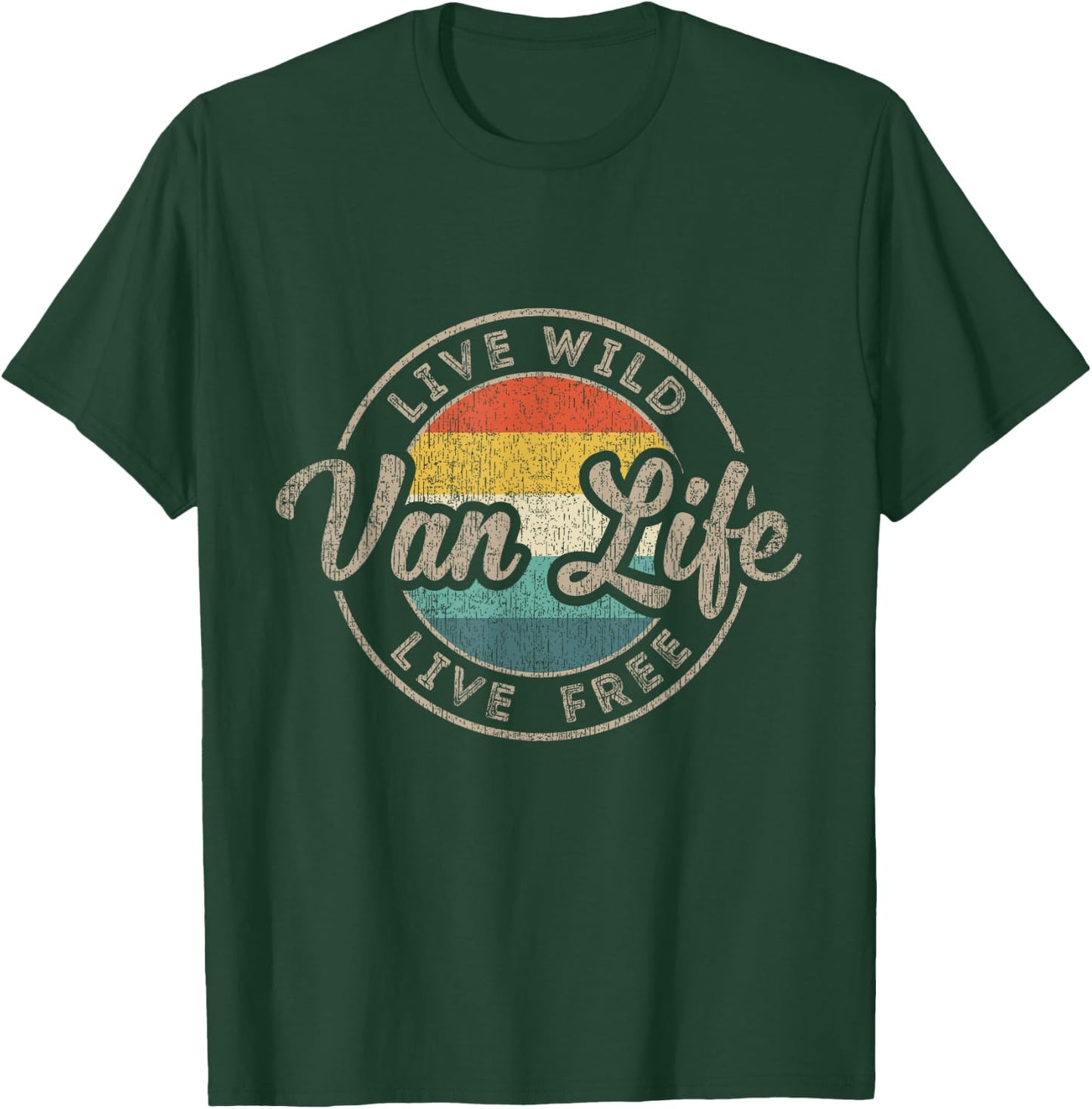 Van Life Clothing Vintage Van Dwellers Retro Vanlife Nomads T-Shirt - T-Shirt | Forest