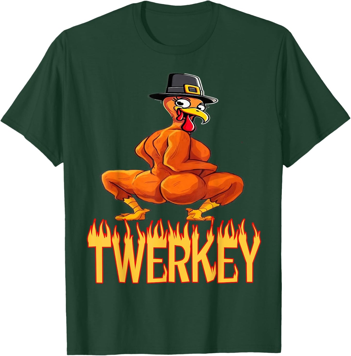 Twerkey Twerk Twerking Funny Dancing Turkey Thanksgiving T-Shirt - T-Shirt | Forest