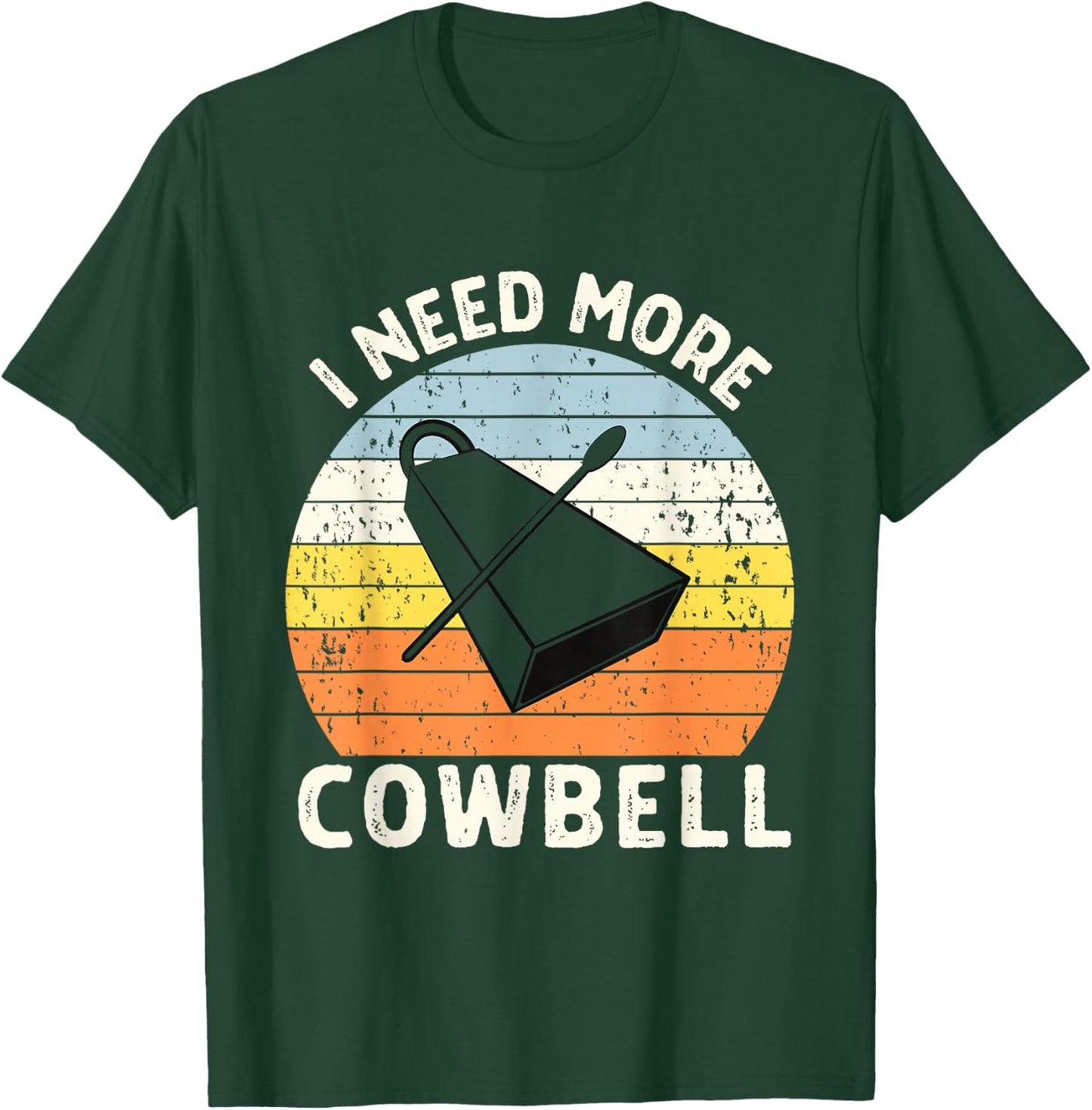 Vintage Sunset I Need More Cowbell T-Shirt - T-Shirt | Forest