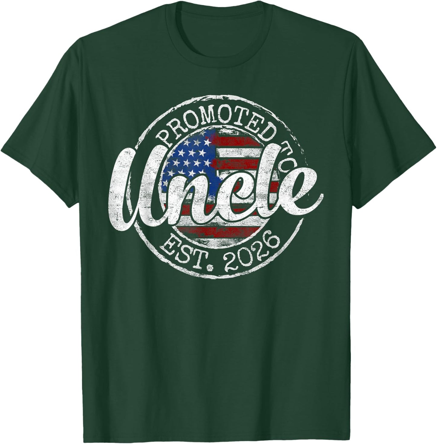 Promoted to Uncle Est 2026 Stamp First Time Uncle to Be T-Shirt - T-Shirt | Forest