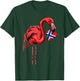 Norway Flamingo Heart Norwegian Pride Norwegian Flag T-Shirt - T-Shirt | Forest