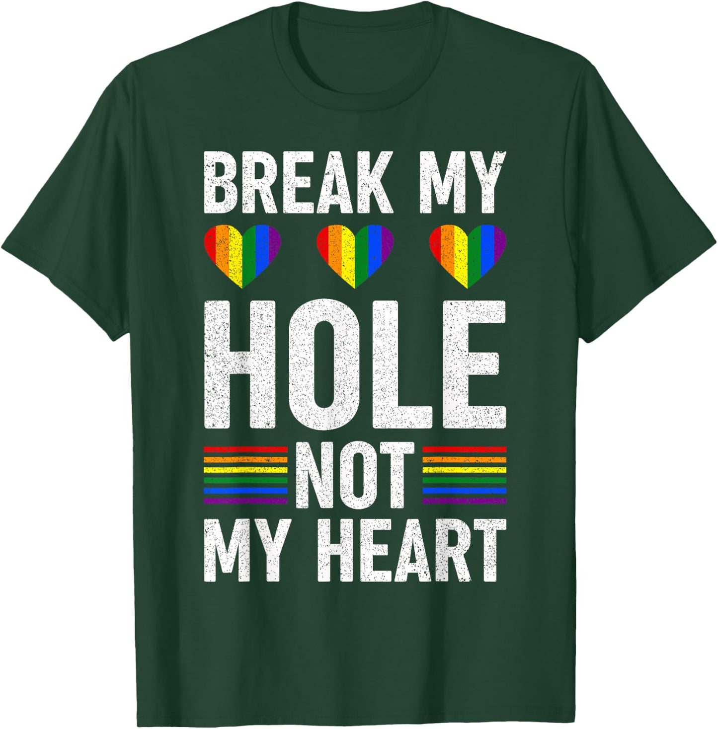 Funny Gay - Break my Hole not my Heart T-Shirt - T-Shirt | Forest