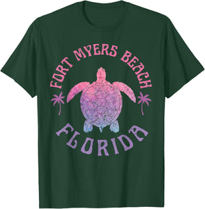 Fort Myers Beach Florida Sea Turtle Summer Vacation Vintage T-Shirt - T-Shirt | Forest