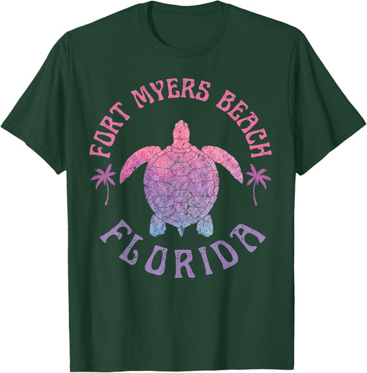 Fort Myers Beach Florida Sea Turtle Summer Vacation Vintage T-Shirt - T-Shirt | Forest