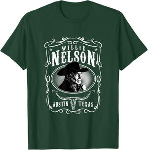 Willie Nelson Offizielles Austin , Herren, Schwarz, S, Kurzarm, Klassisch, Lizenziert und offiziell, Willie Nelson Fans, Musikliebhaber, Classic Fans, Erwachsene, Kinder T-Shirt - T-Shirt | Forest