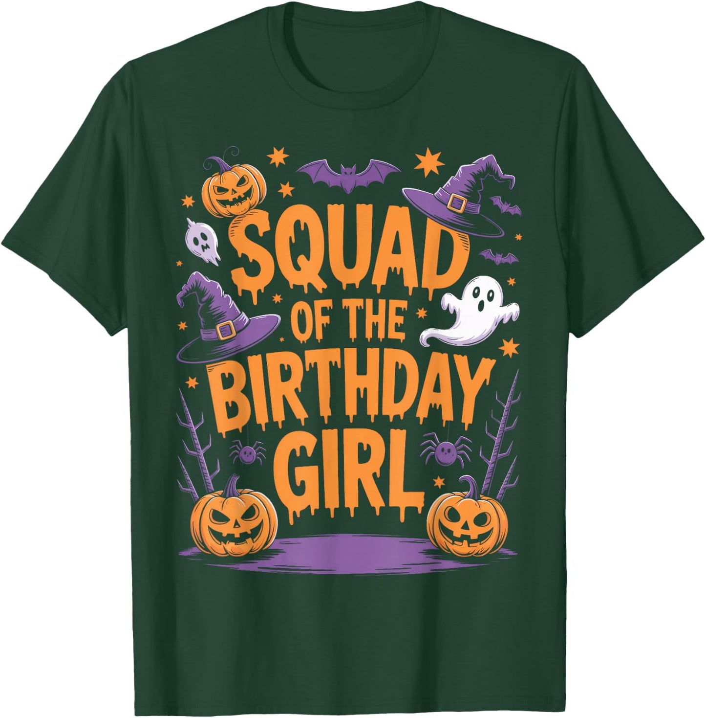 Halloween Squad of The Birthday Girl Matching Group T-Shirt - T-Shirt | Forest