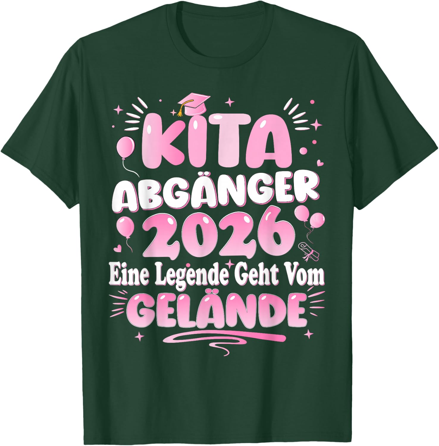 Kita abgänger 2026 Schulkind Einschulung mädchen T-Shirt - T-Shirt | Forest