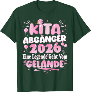 Kita abgänger 2026 Schulkind Einschulung mädchen T-Shirt - T-Shirt | Forest