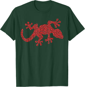 Gecko Lover Heart Shape Gecko Valentine's Day T-Shirt - T-Shirt | Forest