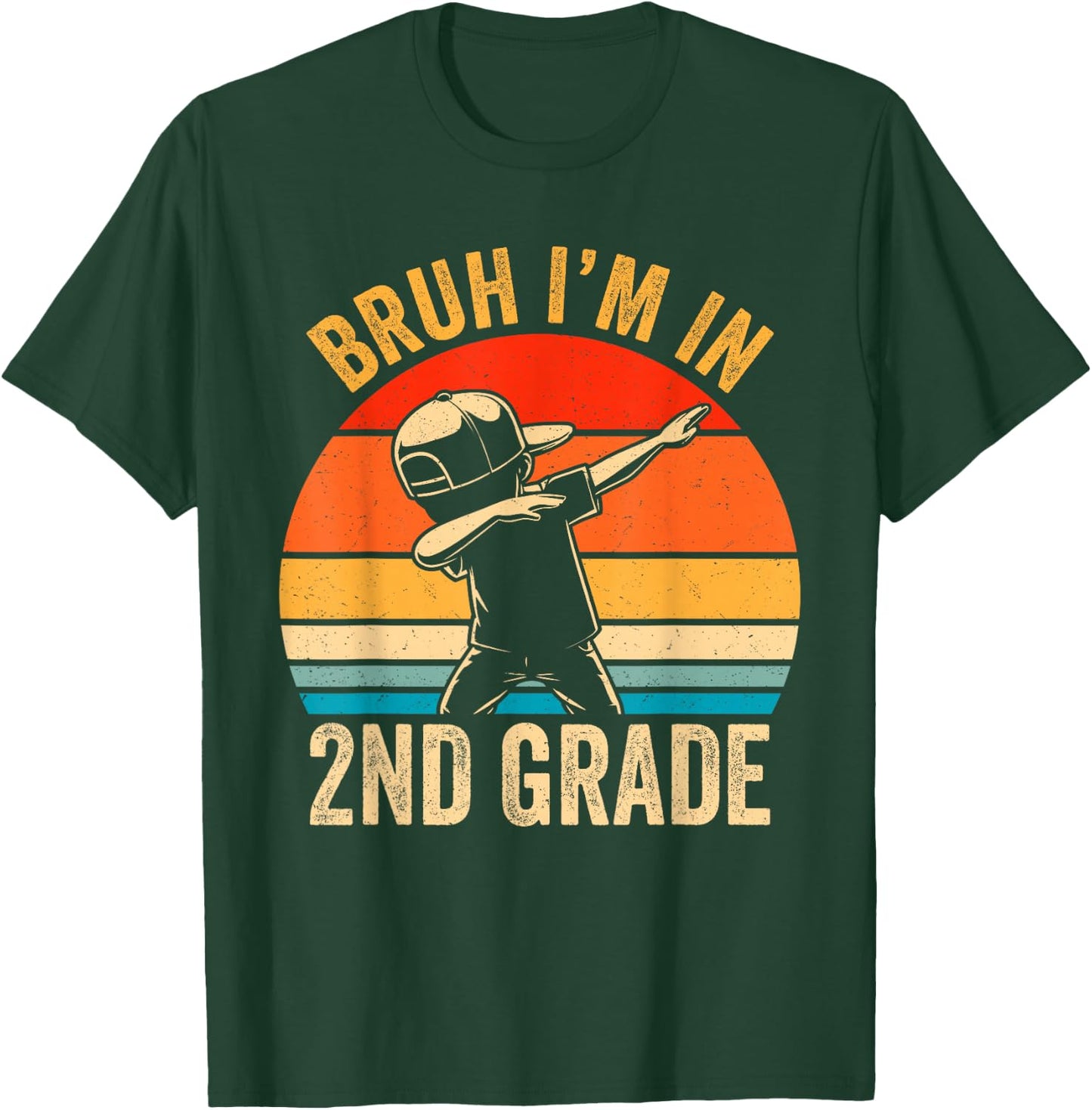 Second Grade Dabbing Boy Bruh i'm in 2nd Grade Students Kids T-Shirt - T-Shirt | Forest