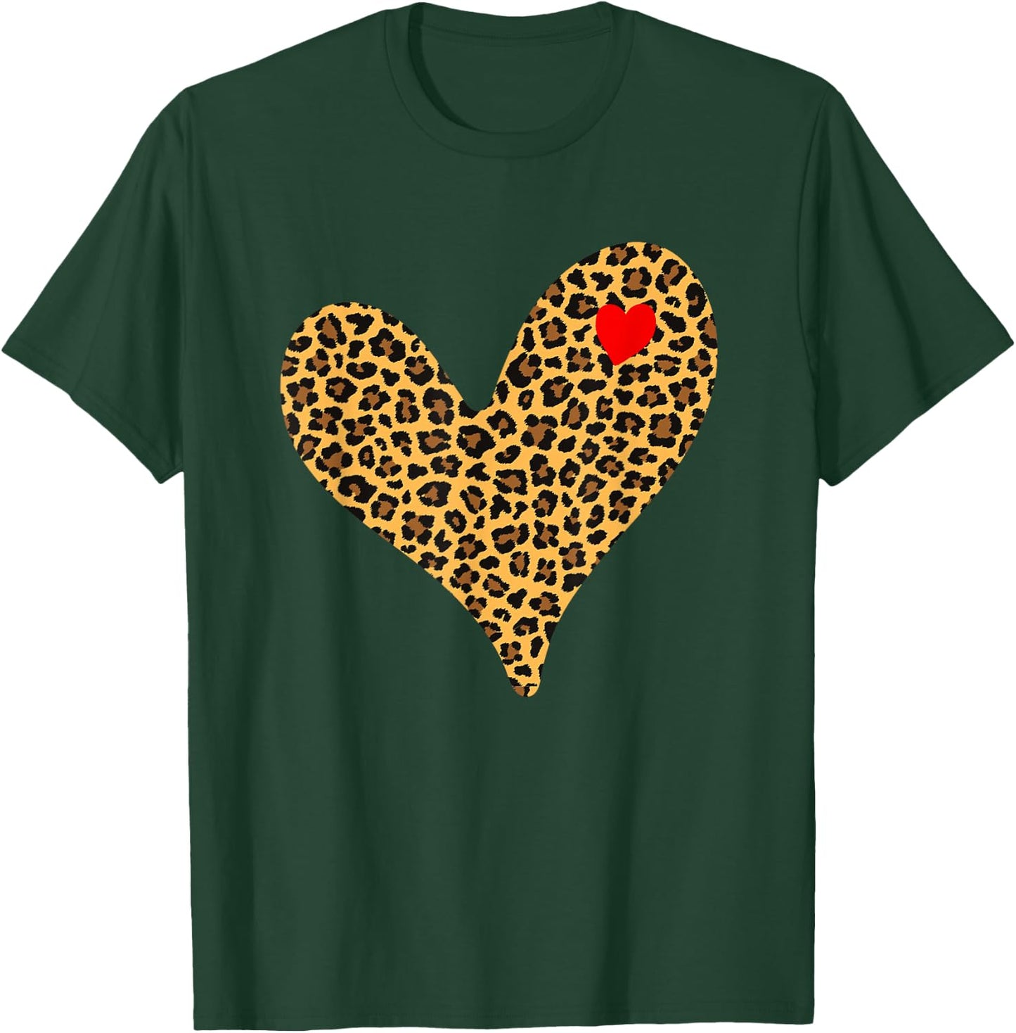Heart Leopard Print - Cheetah Heart T-Shirt - T-Shirt | Forest